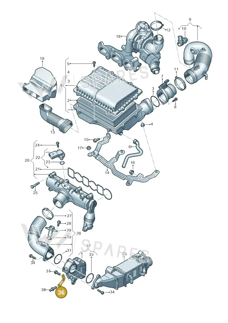 04B145533 — SEAT Ibiza Stylance (2015-) diagram 773129000, position 36