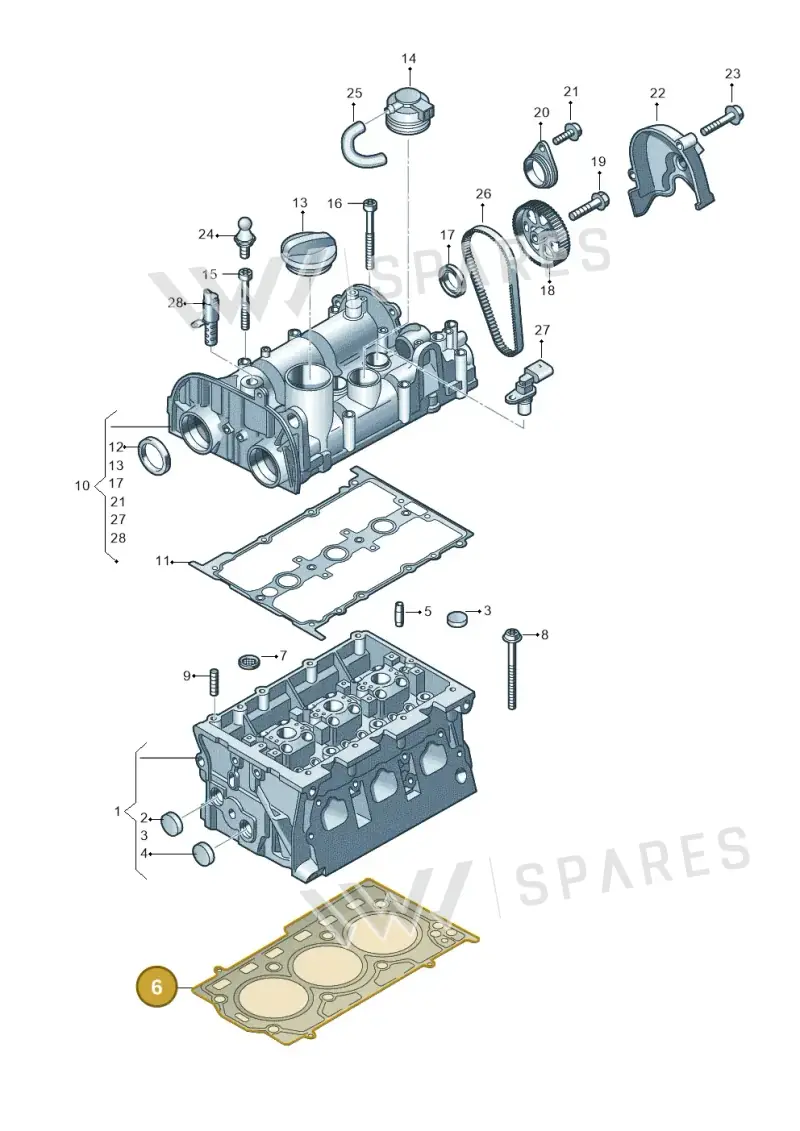 04C103383K — SEAT Ibiza Stylance (2015-) diagram 723103500, position 6
