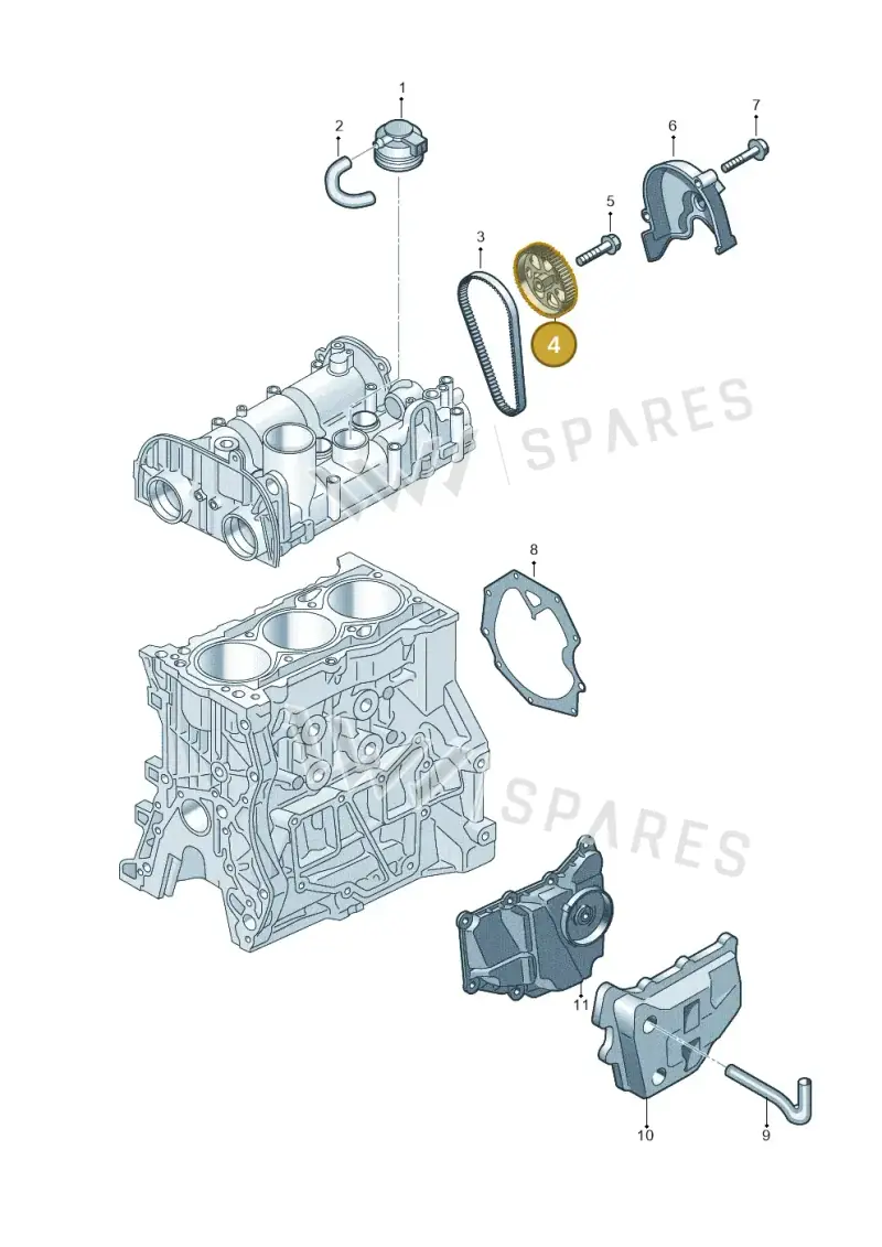 04E109111AG — SEAT Arona FR (2017-) diagram 837103910, position 4