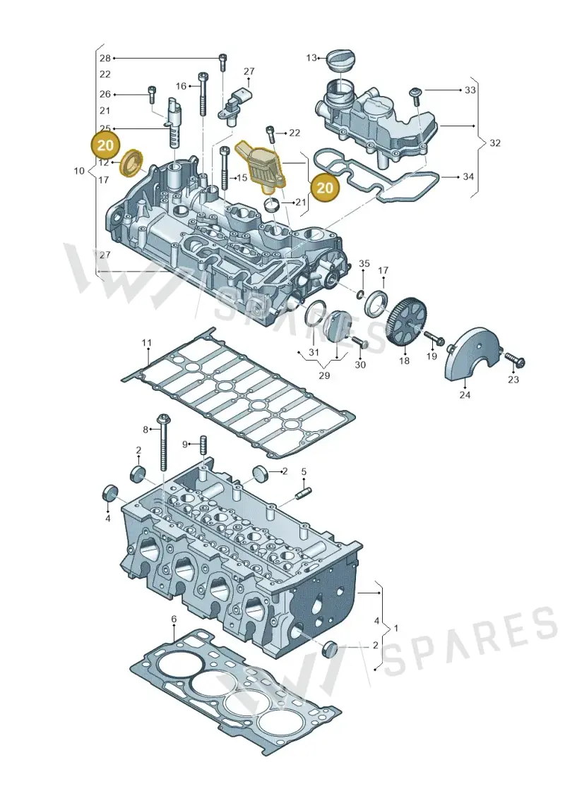 04E906048A — SEAT Formentor TSI CUPRA (2020-) diagram 827103460, position 20