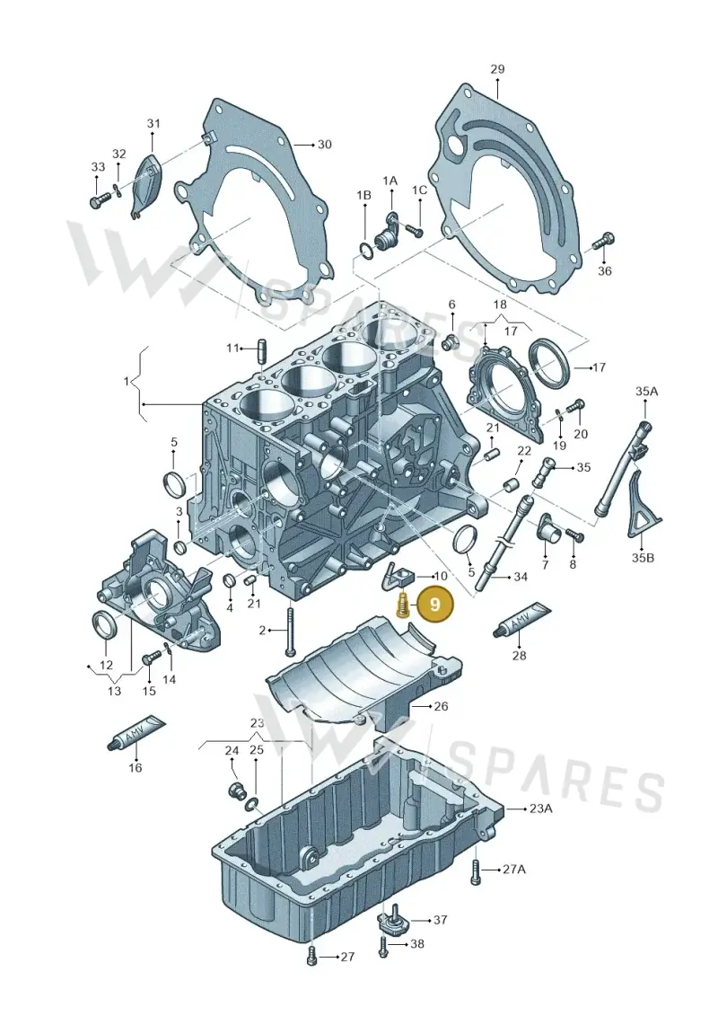 053103155E — SEAT TOLEDO/LEON/LEON-4 (2001-2006) diagram 194103050, position 9