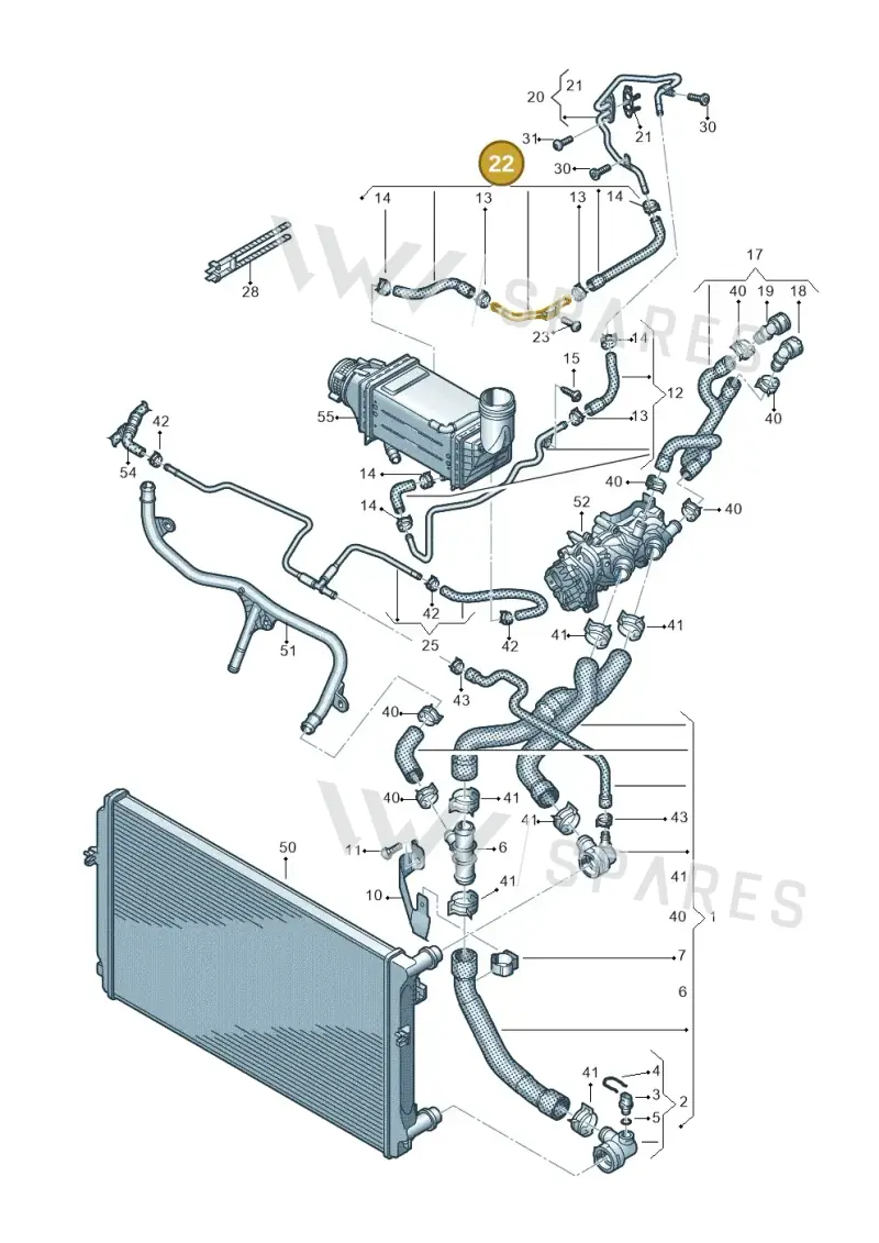 05E122447E — SEAT Leon style (2019-) diagram 890121031, position 22