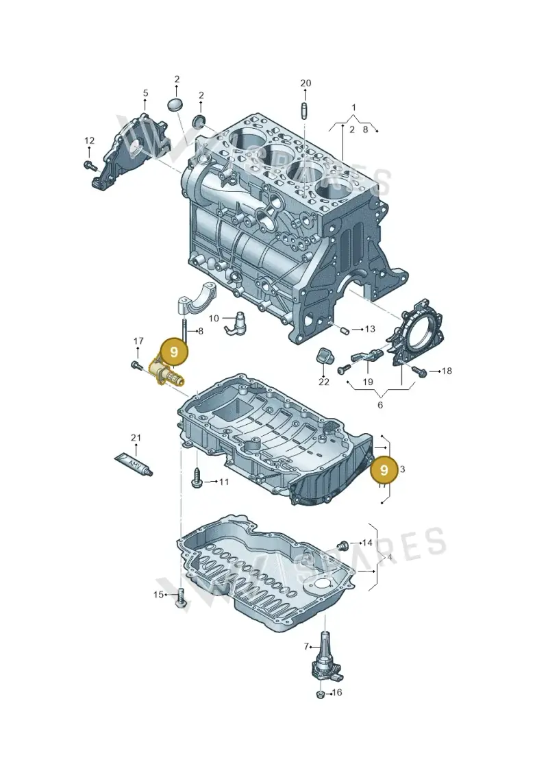 05L906455M — SEAT Leon style (2019-) diagram 5h0103036, position 9