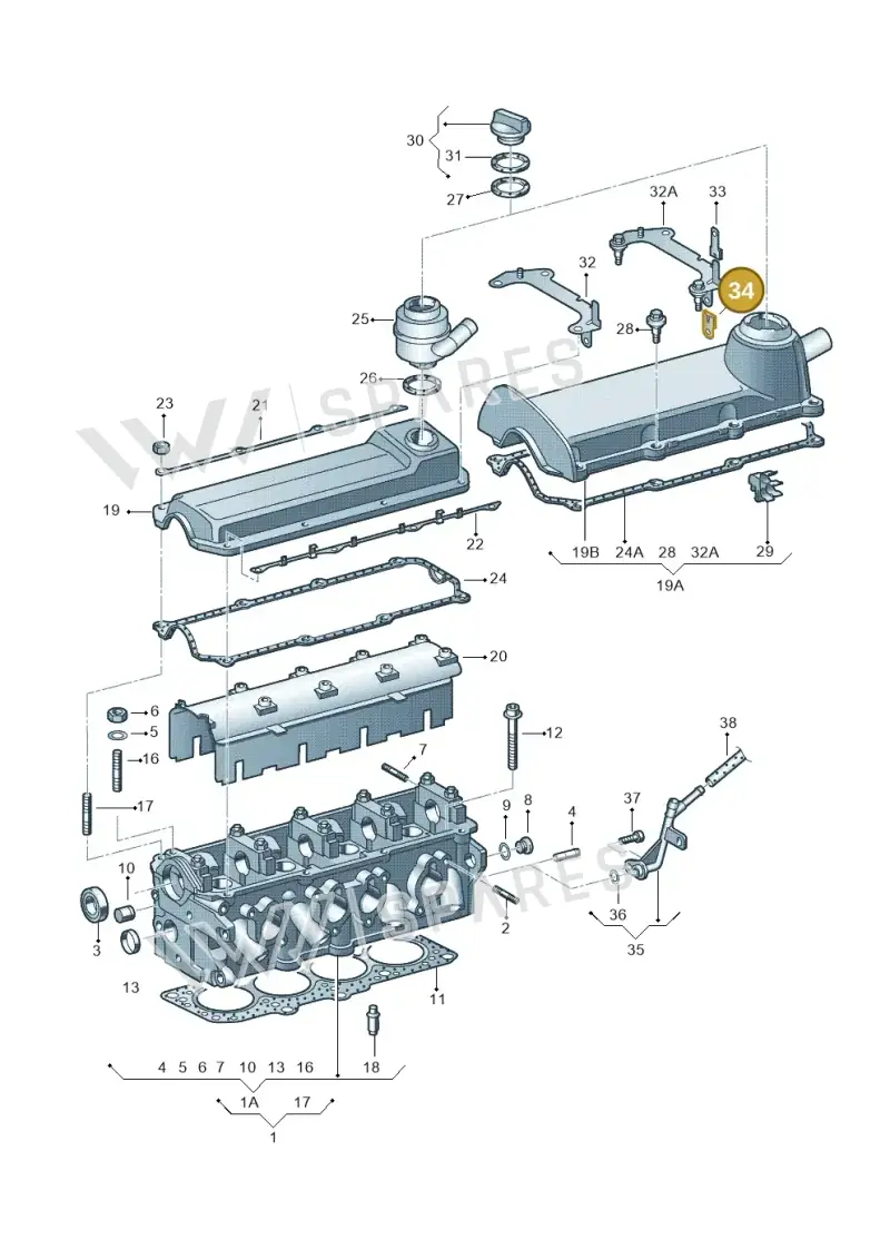 06A103733B — SEAT Ibiza Reference (2012-2012) diagram 266103450, position 34