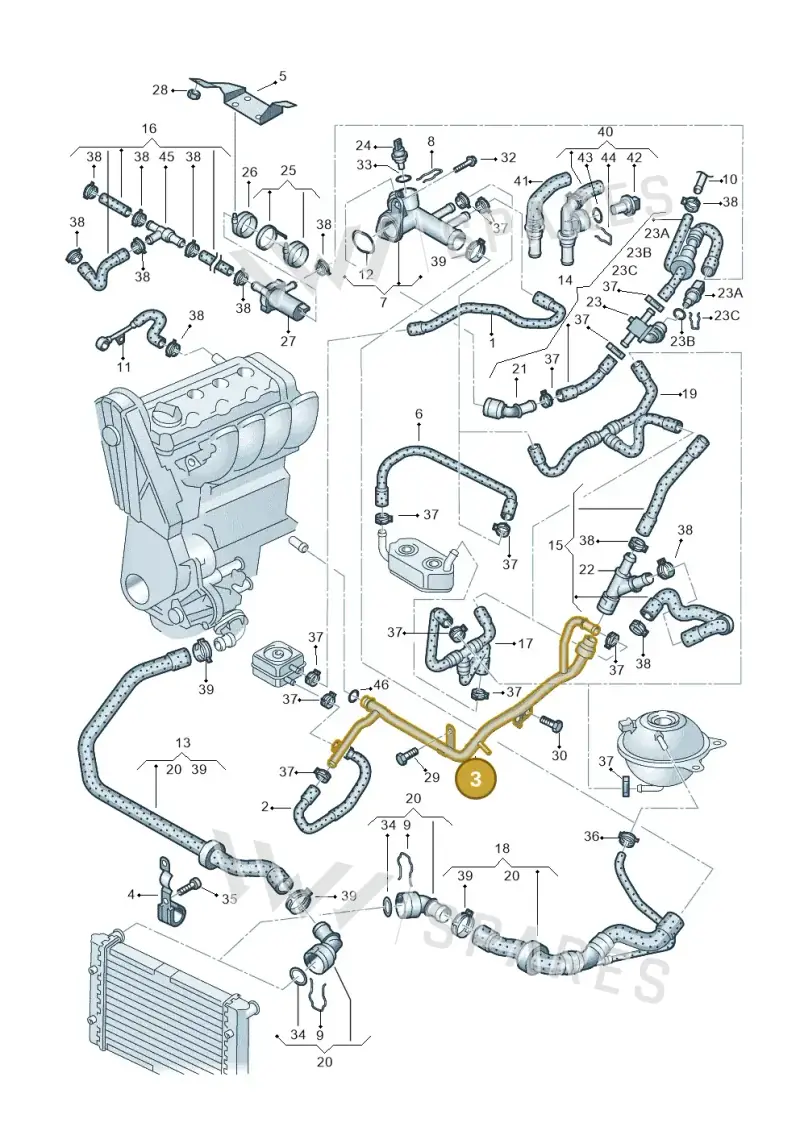 06A121065BA — SEAT Alhambra (2006-2010) diagram 244121250, position 3