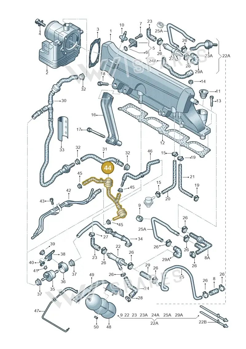 06A133517F — SEAT TOLEDO/LEON/LEON-4 (1998-2001) diagram 194133290, position 44