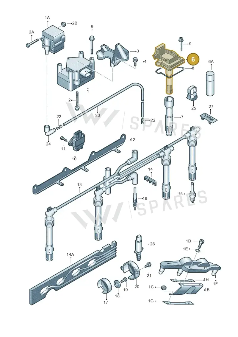 06A905115D — SEAT IBIZA                  06> (2005-) diagram 649905000, position 6