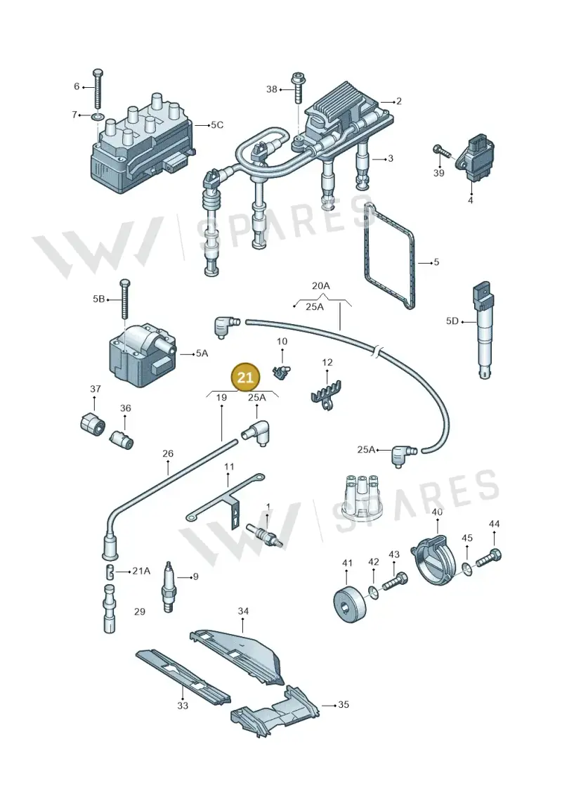 06A905430AE — SEAT Alhambra (2006-2010) diagram 162905100, position 21