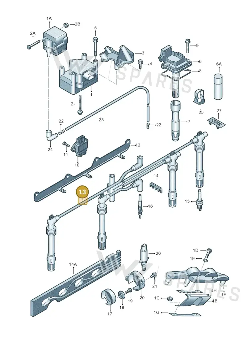 06A905430AE — SEAT IBIZA                  06> (2005-) diagram 649905000, position 13
