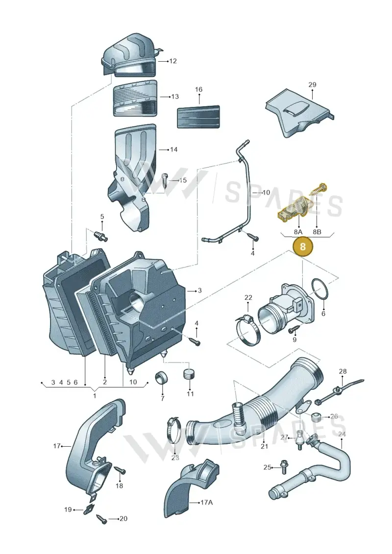 06A906461B — SEAT Exeo ST Reference (2008-2011) diagram 249133400, position 8