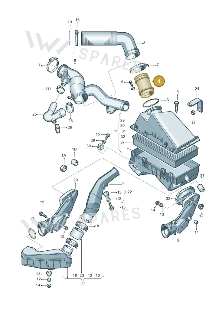 06A906461GV — SEAT TOLEDO/LEON/LEON-4 (1998-2001) diagram 194129150, position 4