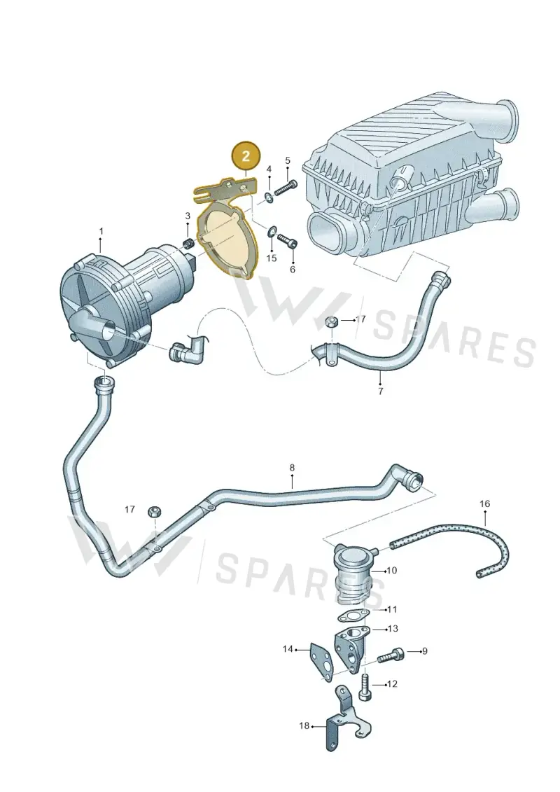 06A906615D — SEAT TOLEDO/LEON/LEON-4 (2001-2006) diagram 194131070, position 2