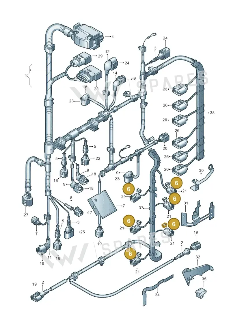 06A906732 — SEAT Alhambra (2006-2010) diagram 245971080, position 6