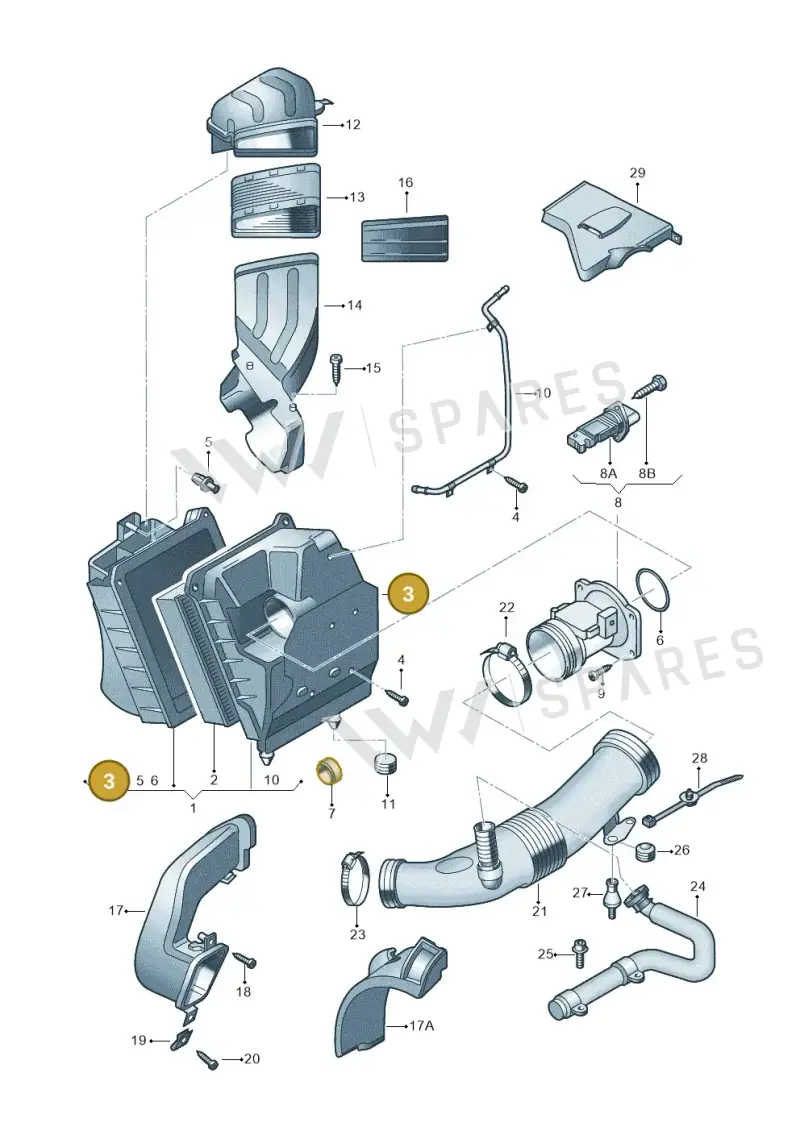 06B133833F — SEAT Exeo ST Reference (2008-2011) diagram 249133400, position 3