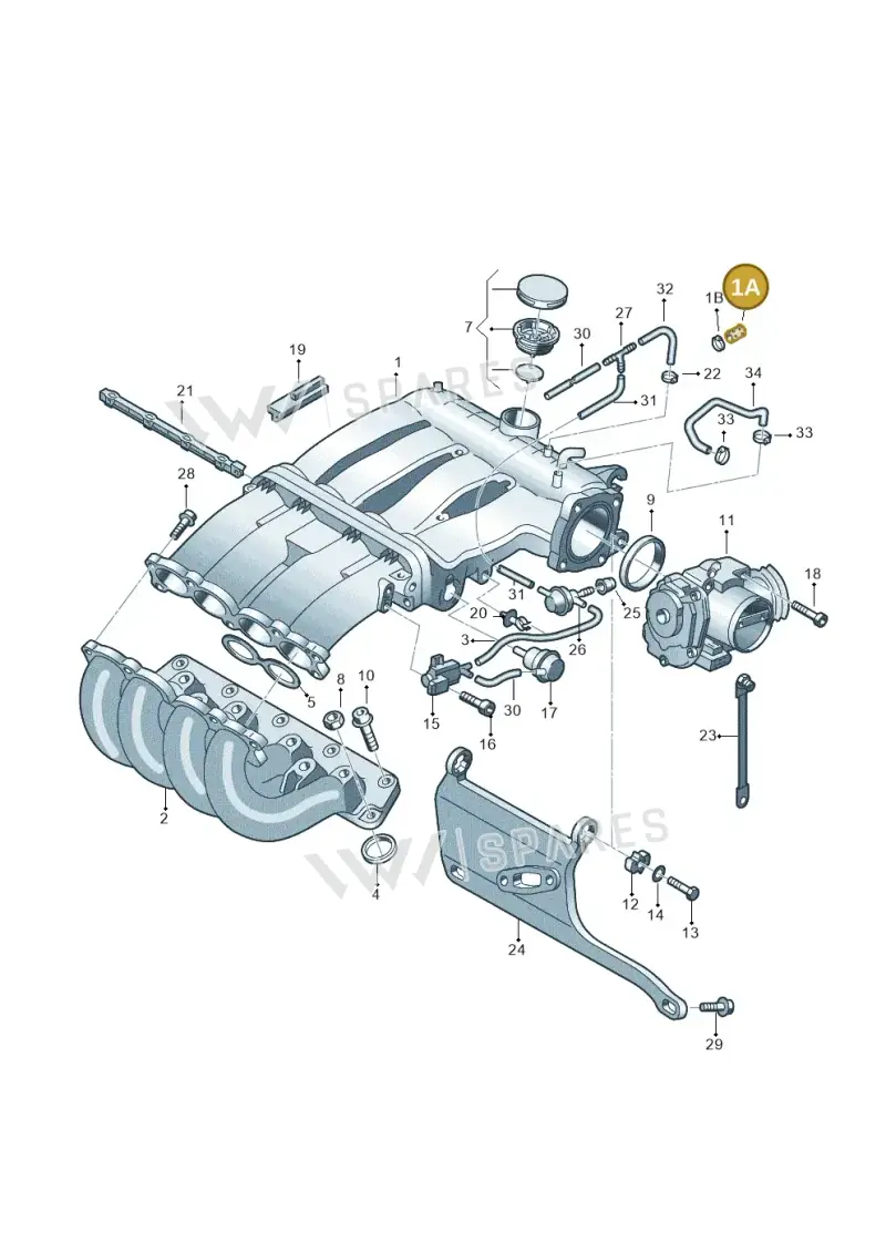06D133335A — SEAT TOLEDO/LEON/LEON-4 (2001-2006) diagram 194133200, position 1A