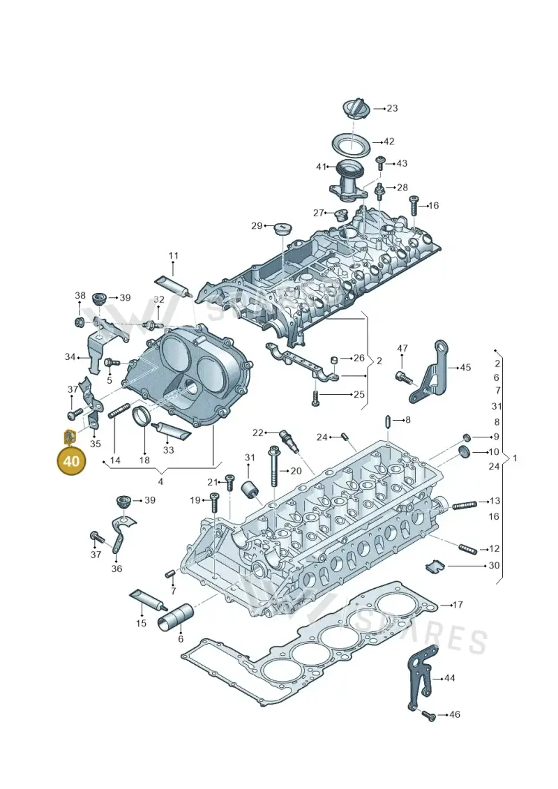 06E971739 — SEAT Formentor TSI CUPRA (2020-) diagram 596103040, position 40