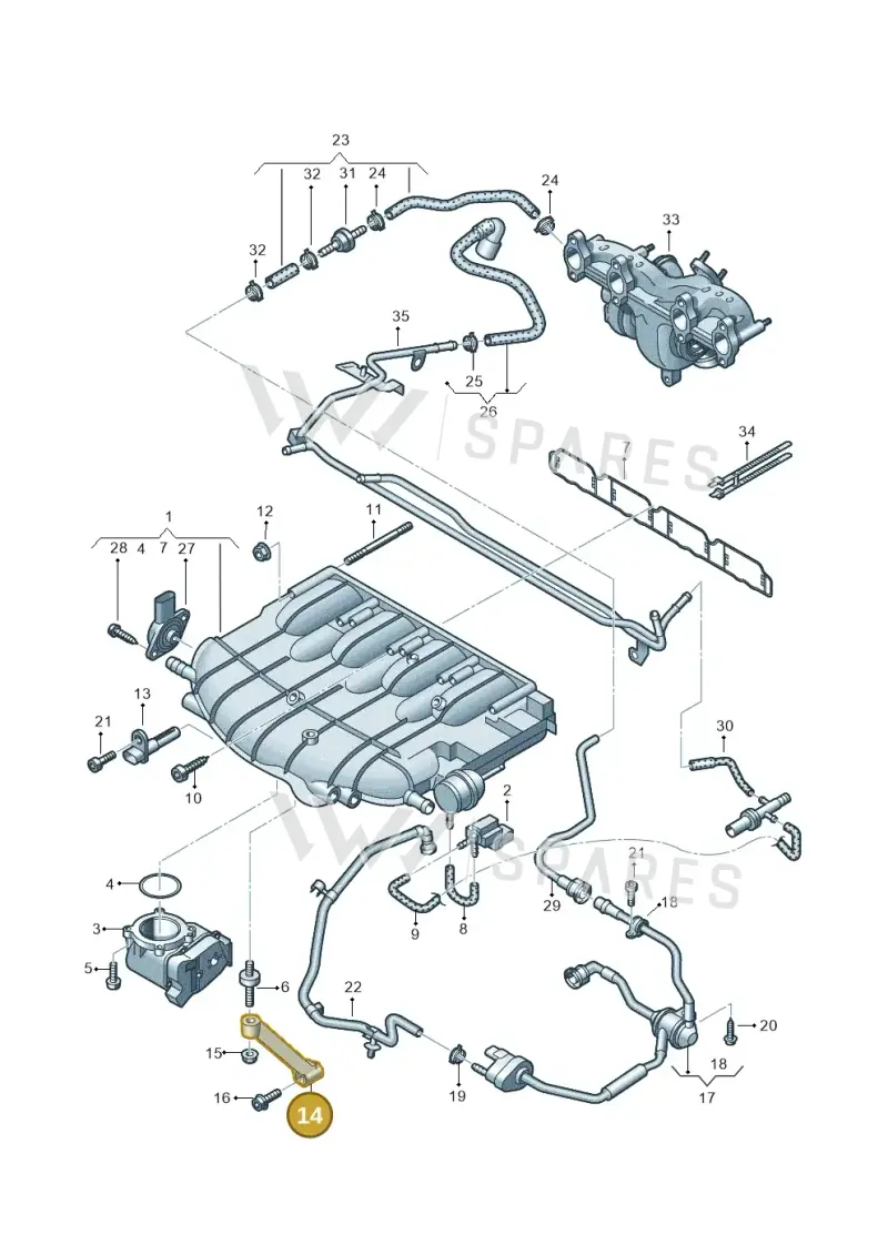 06H129723K — SEAT Altea XL Reference (2013-2013) diagram 634133300, position 14