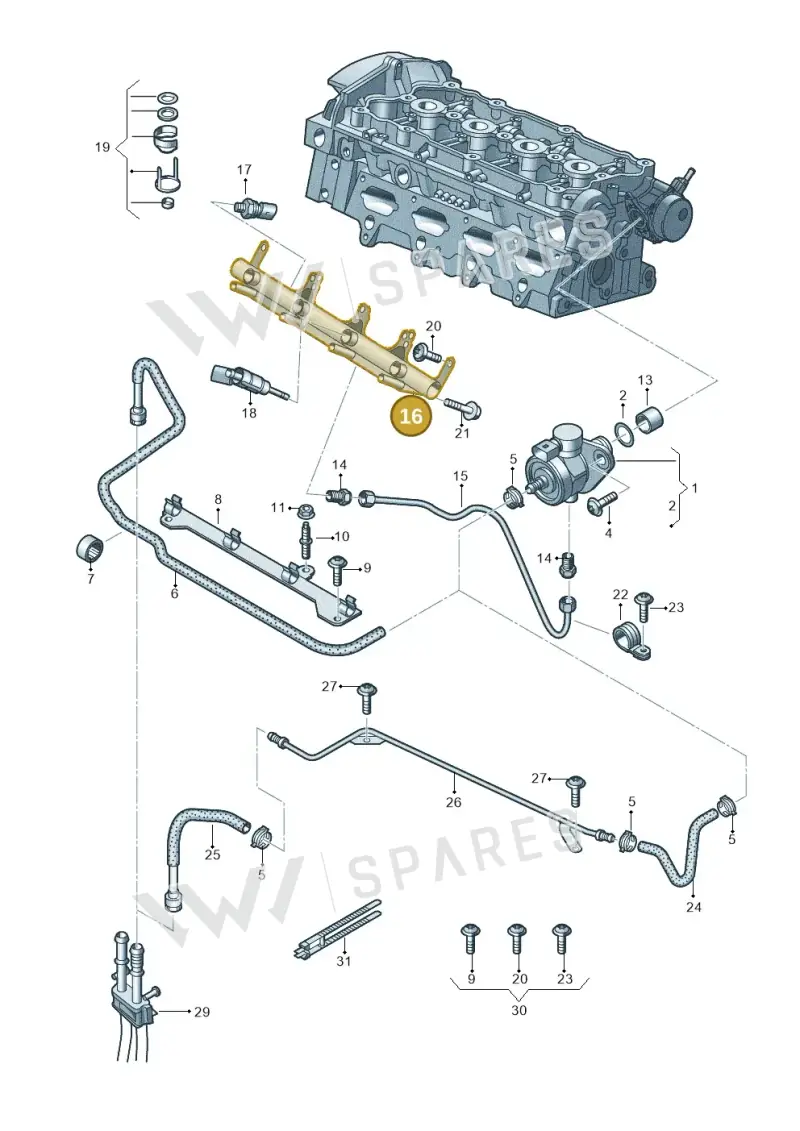 06J198510C — SEAT Altea XL Reference (2013-2013) diagram 646133240, position 16