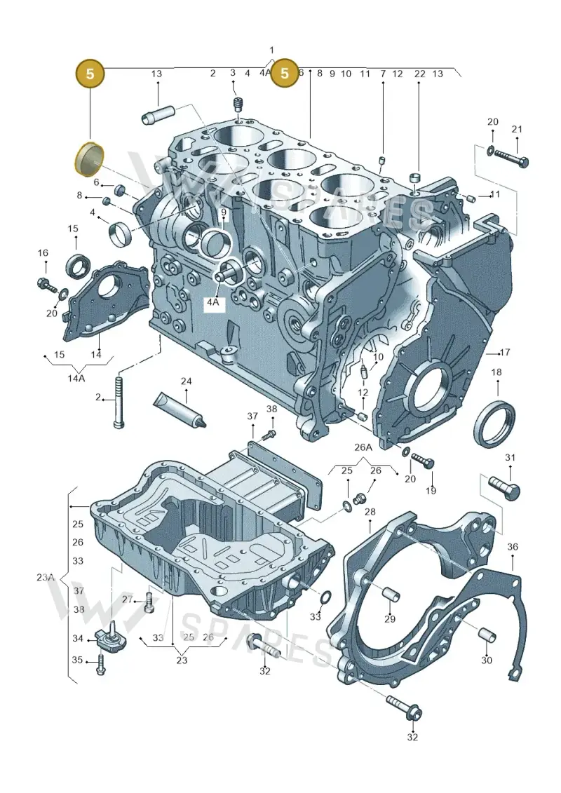 074103113A — SEAT TOLEDO/LEON/LEON-4 (2001-2006) diagram 195103250, position 5
