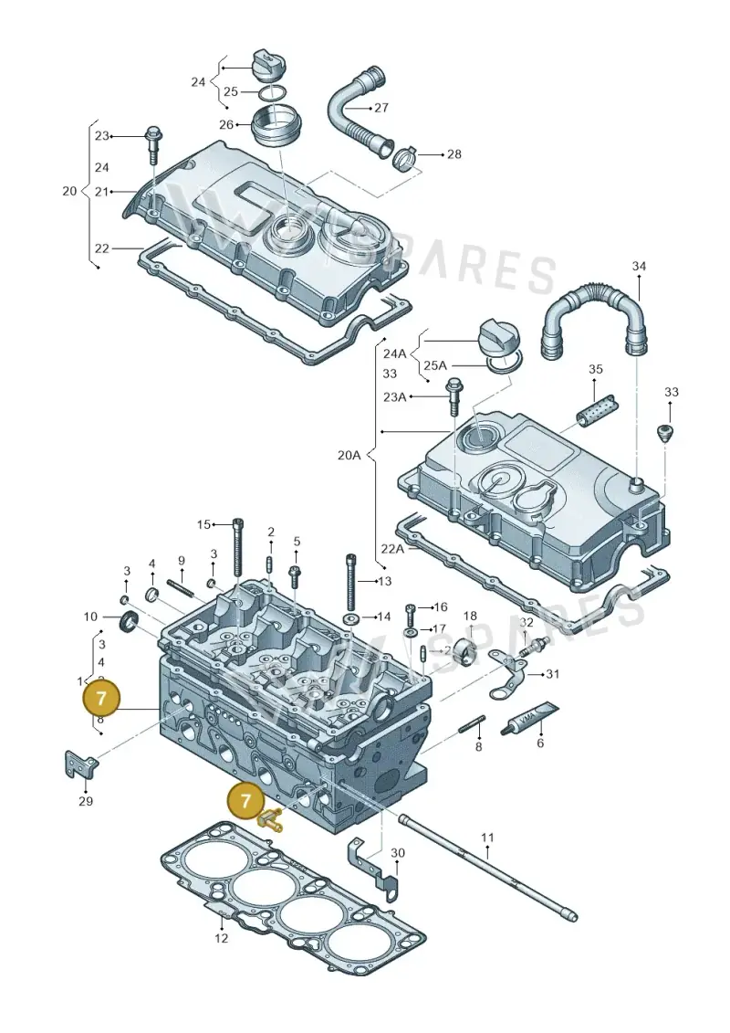 07C103701 — SEAT Altea XL Reference (2010-2013) diagram 409103600, position 7