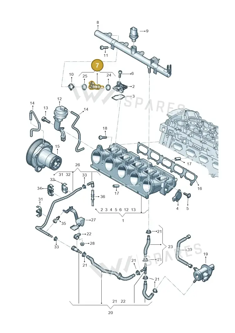 07K133551B — SEAT Formentor TSI CUPRA (2020-) diagram 898133340, position 7