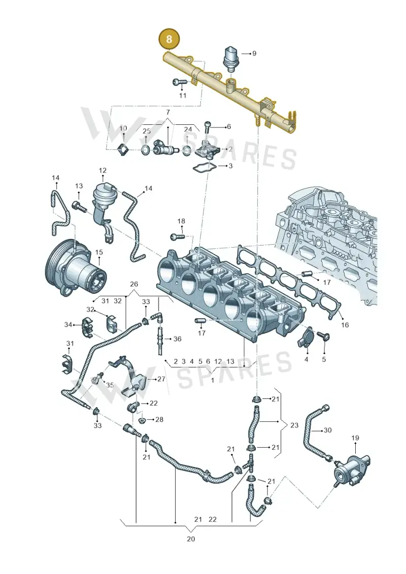 07K133681B — SEAT Formentor TSI CUPRA (2020-) diagram 898133340, position 8