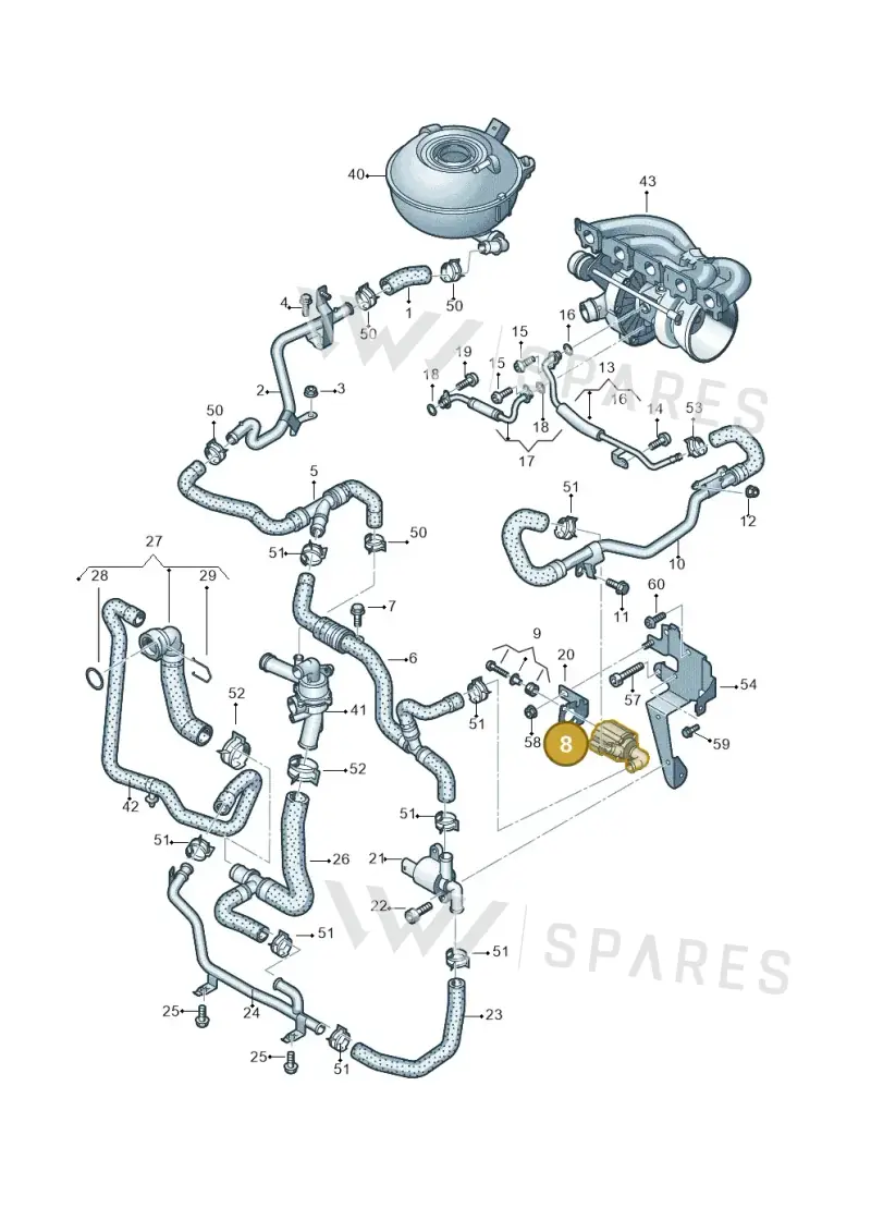 07K965561B — SEAT Formentor TSI CUPRA (2020-) diagram 898121310, position 8