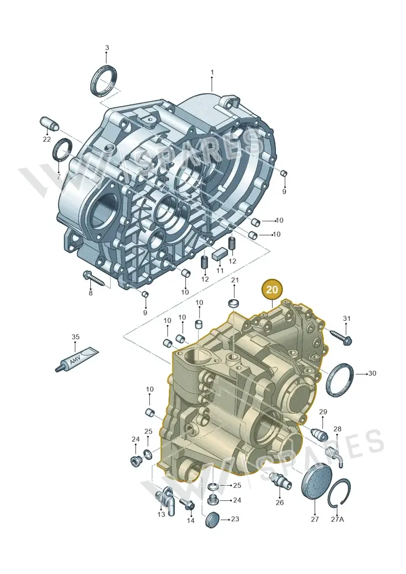 0A8301103M — SEAT Ibiza Stylance (2015-) diagram 746301340, position 20
