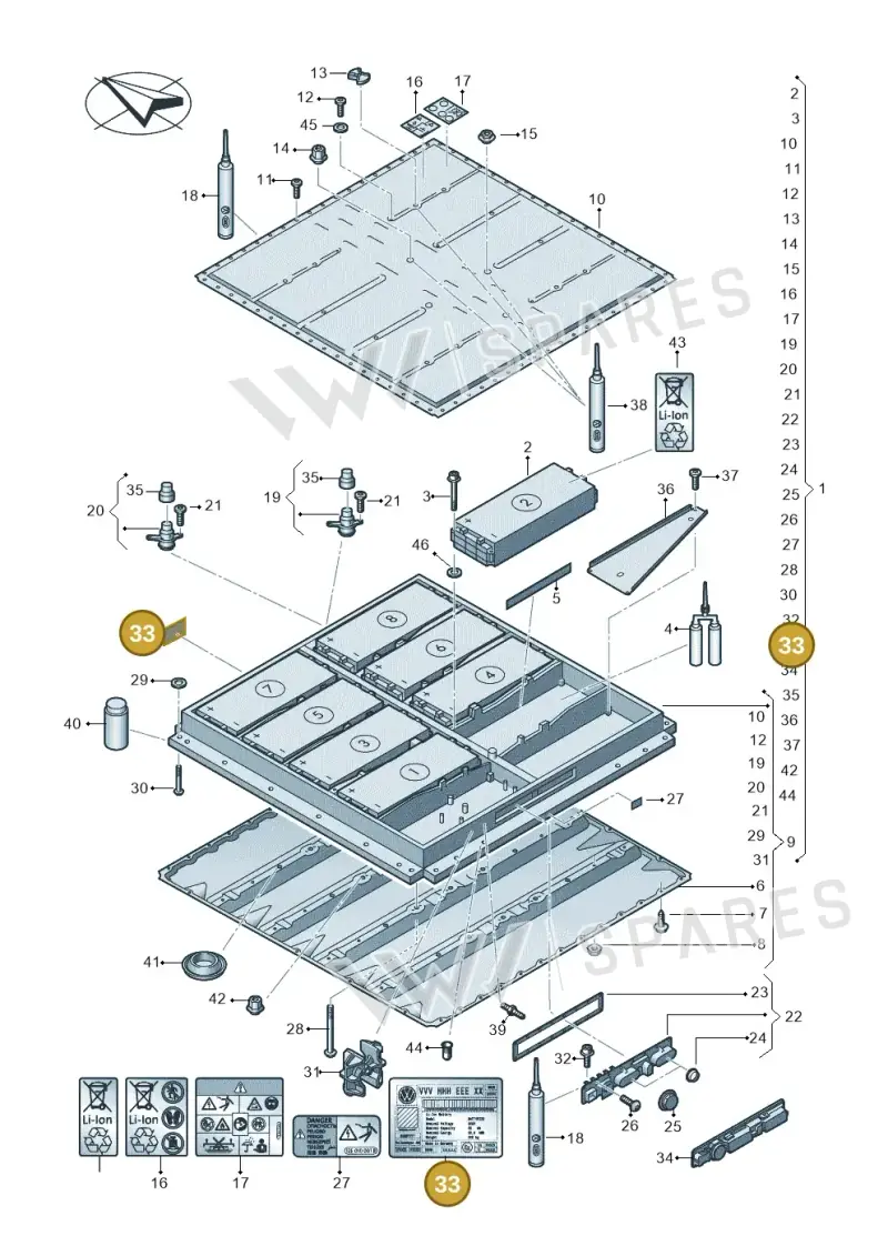 0Z1000100 — SEAT EBoost CUPRA (2021-) diagram 052915050, position 33