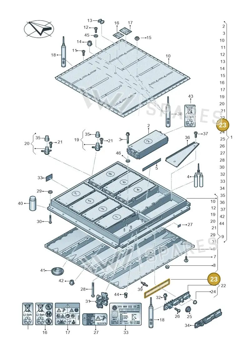 0Z1915433 — SEAT EBoost CUPRA (2021-) diagram 052915050, position 23