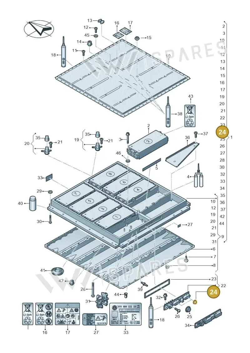 0Z1915433A — SEAT EBoost CUPRA (2021-) diagram 052915050, position 24