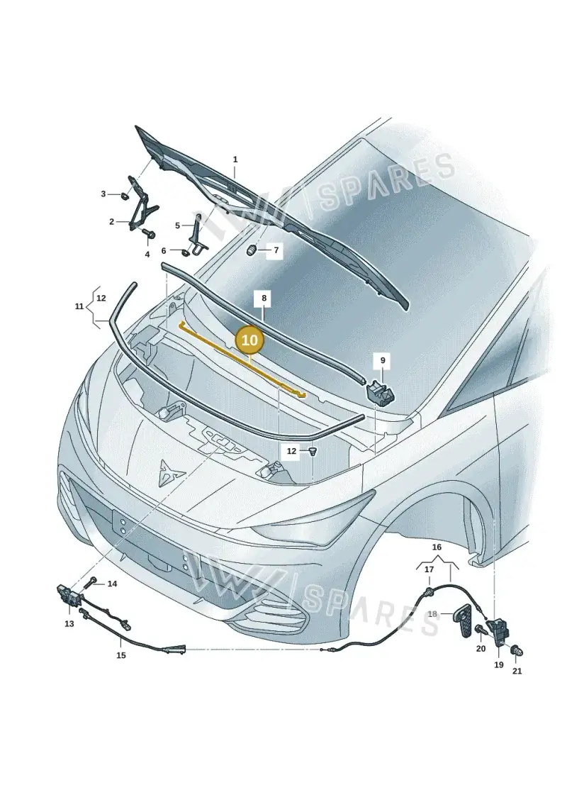 10A823363B — SEAT EBoost CUPRA (2021-) diagram 10s823000, position 10