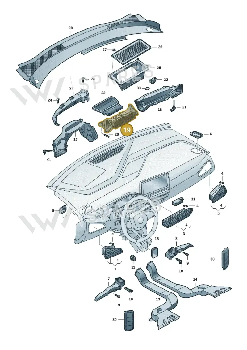 10F819241 — SEAT CUPRA Born (2021-) diagram 10a819300, position 19
