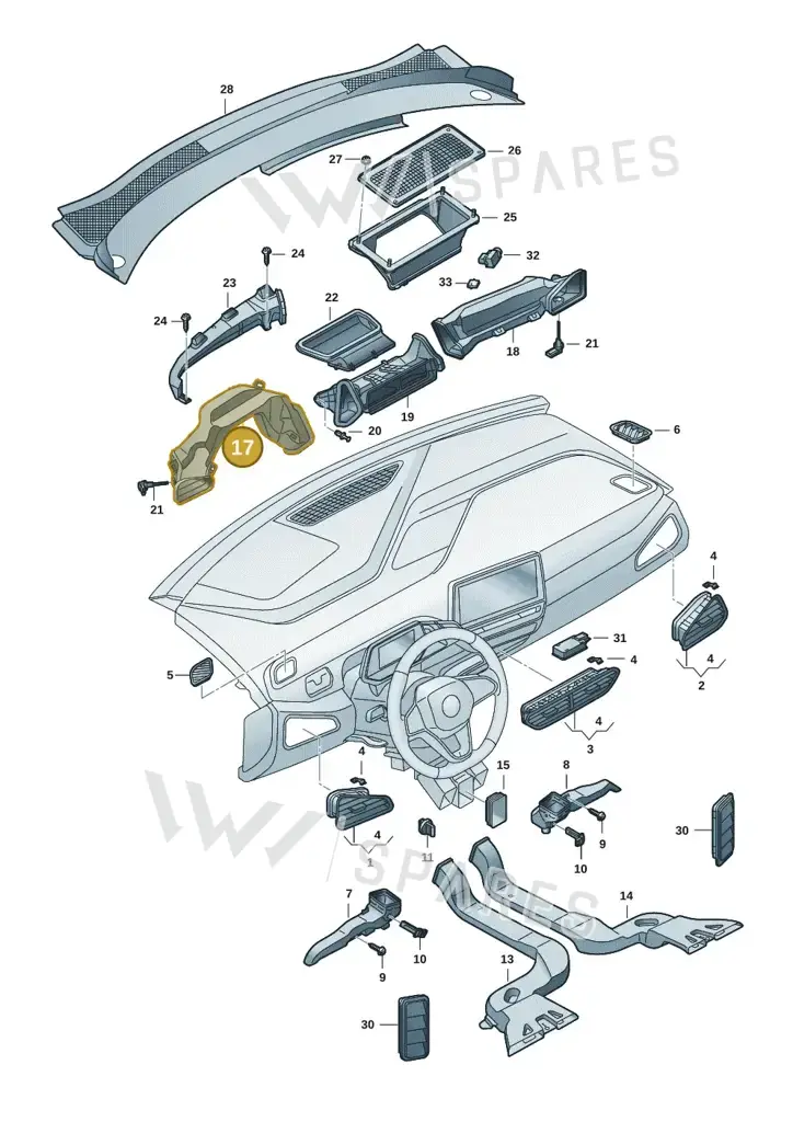 10F819633A — SEAT CUPRA Born (2021-) diagram 10a819300, position 17