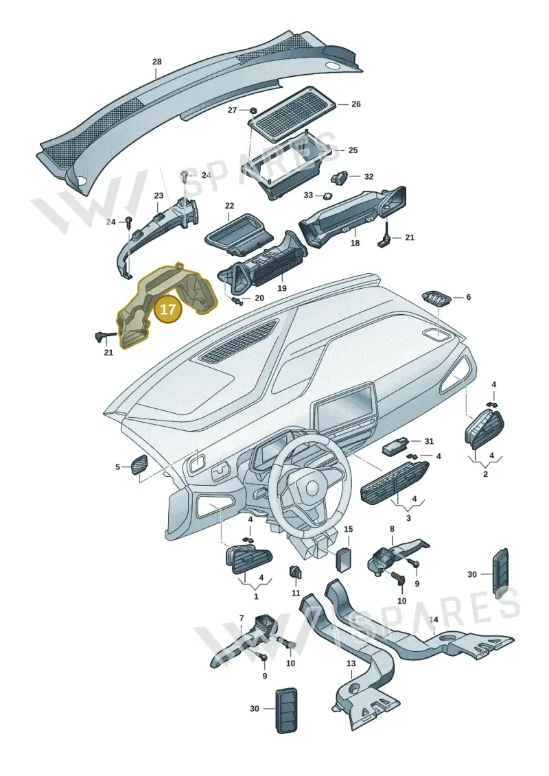 10F819633A — SEAT CUPRA Born (2021-) diagram 10a819300, position 17