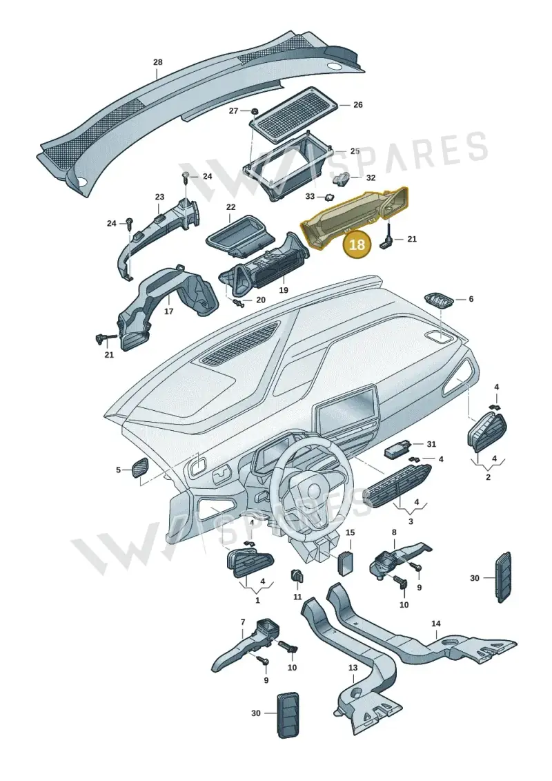 10F819634A — SEAT CUPRA Born (2021-) diagram 10a819300, position 18