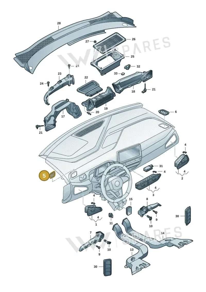 10F8197939B9 — SEAT CUPRA Born (2021-) diagram 10a819300, position 5