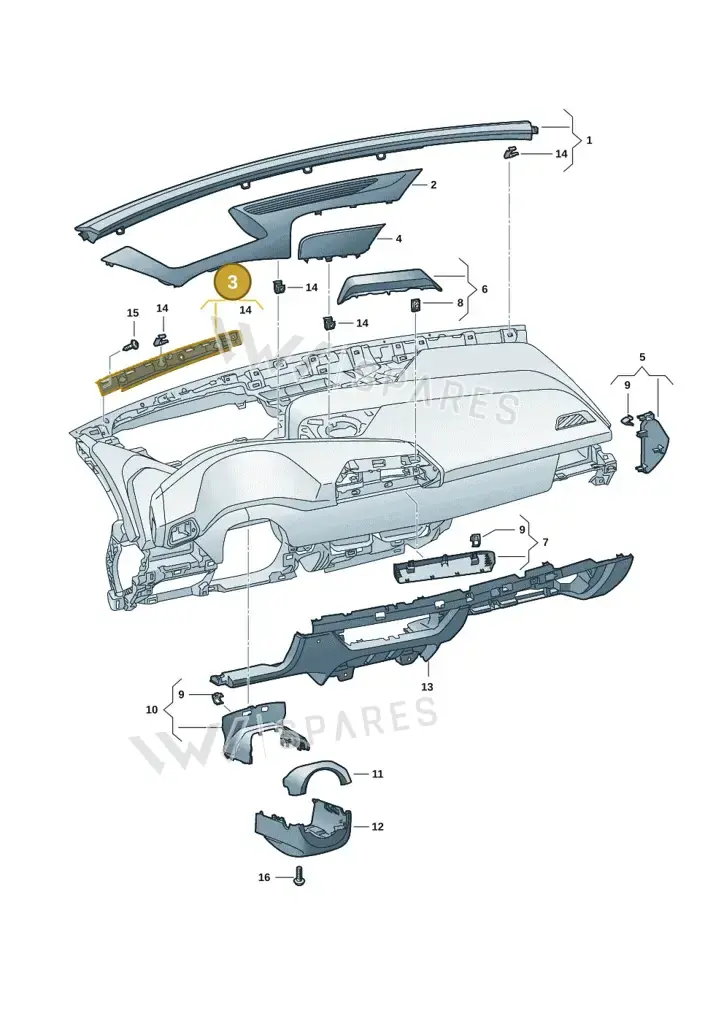 10F819946A — SEAT CUPRA Born (2021-) diagram 10s857010, position 3