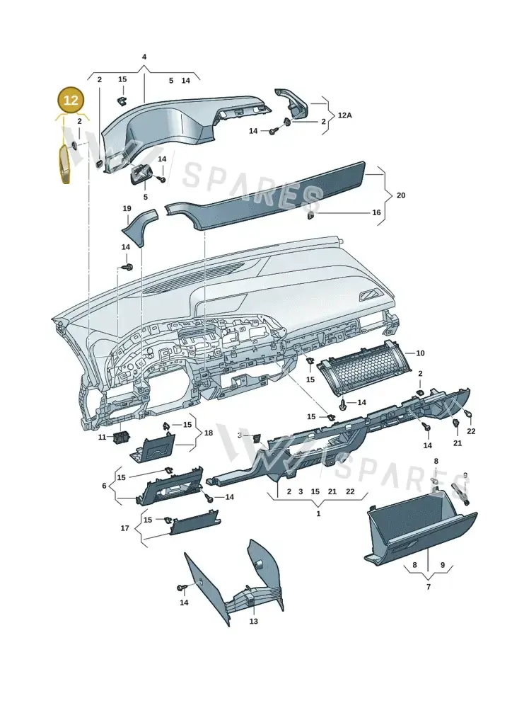 10F853341A9B9 — SEAT CUPRA Born (2021-) diagram 10s857020, position 12