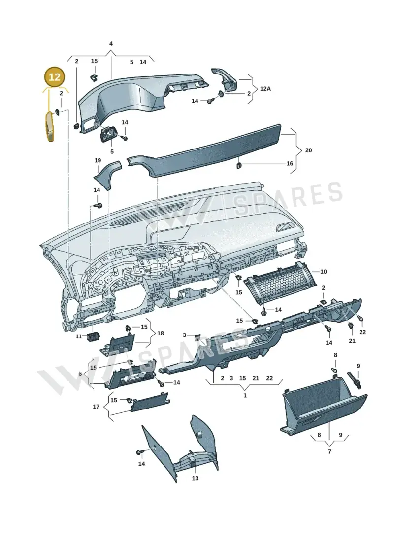 10F853341A9B9 — SEAT CUPRA Born (2021-) diagram 10s857020, position 12