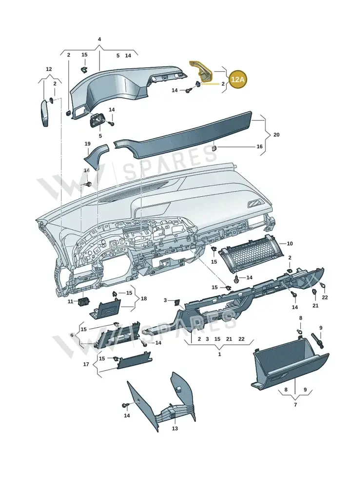 10F853342A9B9 — SEAT CUPRA Born (2021-) diagram 10s857020, position 12A