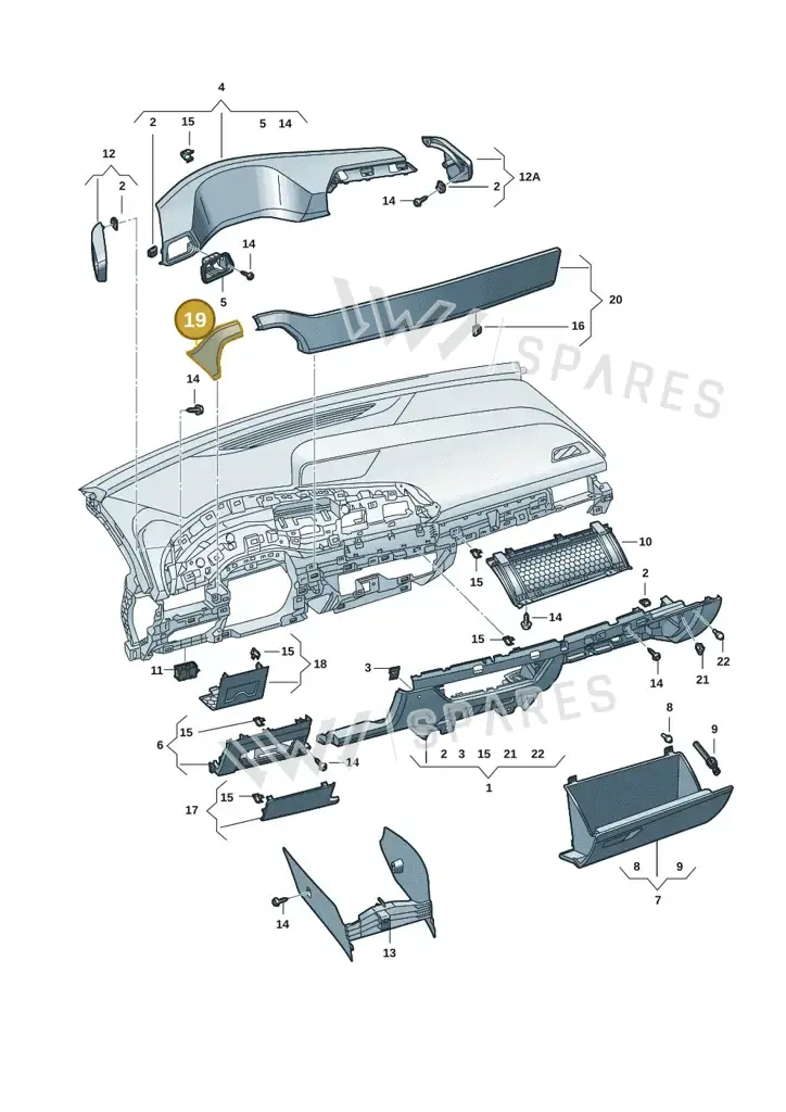 10F8543774GV — SEAT CUPRA Born (2021-) diagram 10s857020, position 19