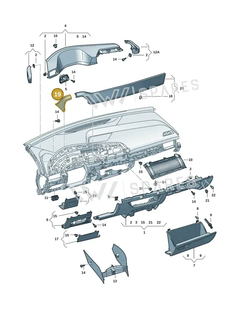 10F8543774GV — SEAT CUPRA Born (2021-) diagram 10s857020, position 19