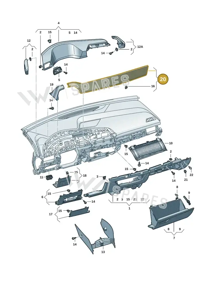 10F8543788CJ — SEAT CUPRA Born (2021-) diagram 10s857020, position 20