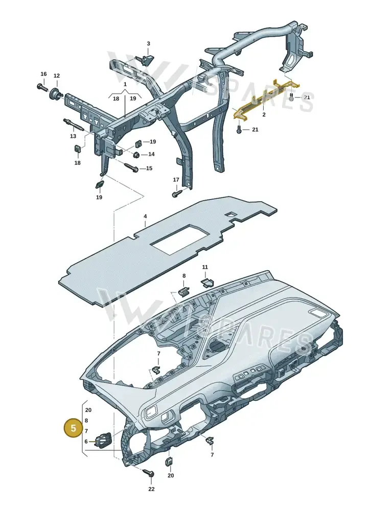 10F857003TIFC — SEAT CUPRA Born (2021-) diagram 10a857000, position 5