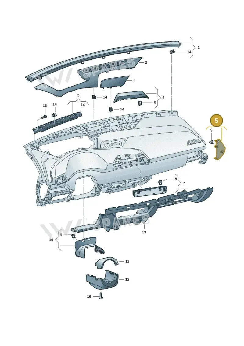 10F857035A82V — SEAT CUPRA Born (2021-) diagram 10s857010, position 5