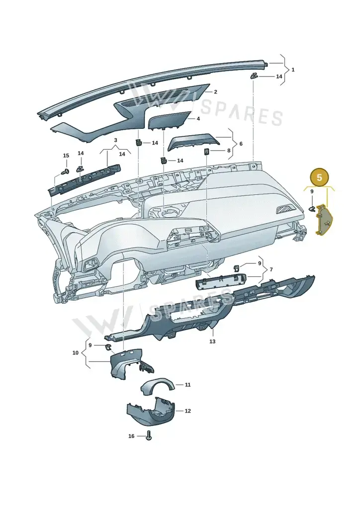 10F857036B82V — SEAT CUPRA Born (2021-) diagram 10s857010, position 5