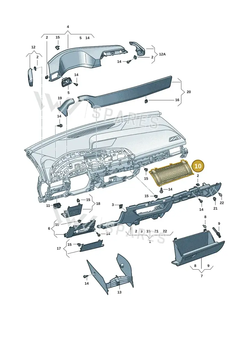 10F857151A4PK — SEAT CUPRA Born (2021-) diagram 10s857020, position 10