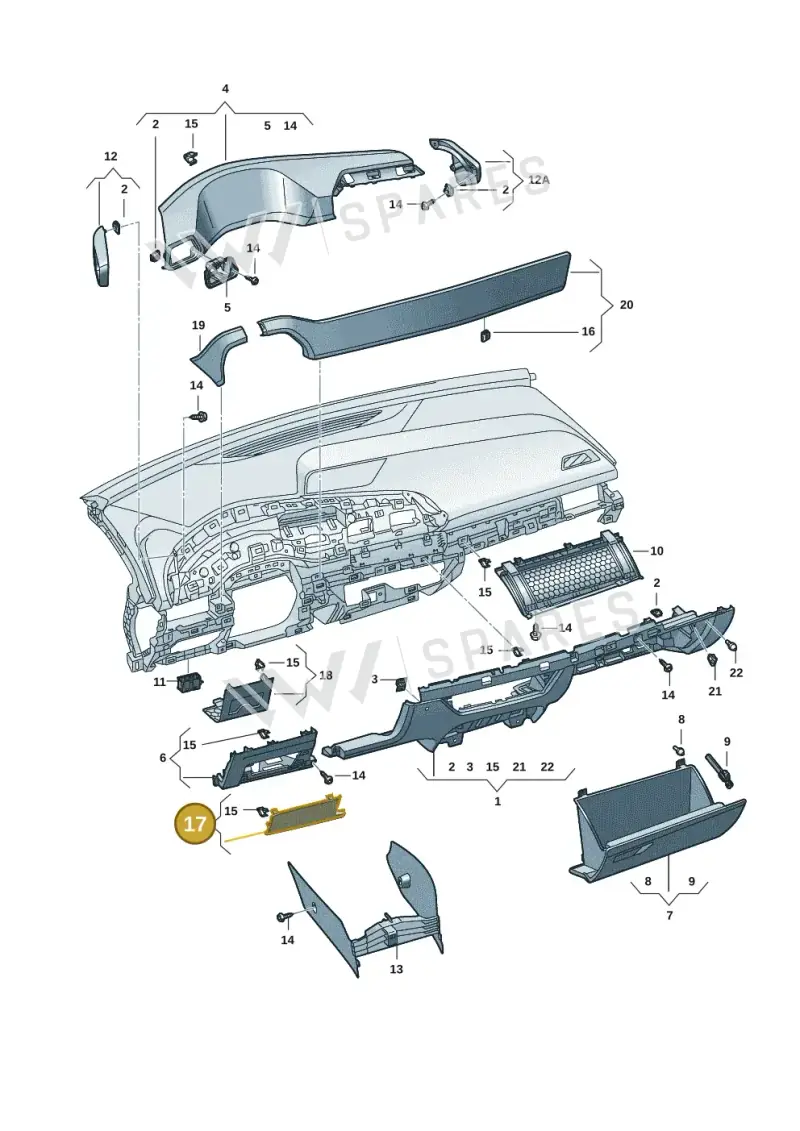 10F857919A82V — SEAT CUPRA Born (2021-) diagram 10s857020, position 17