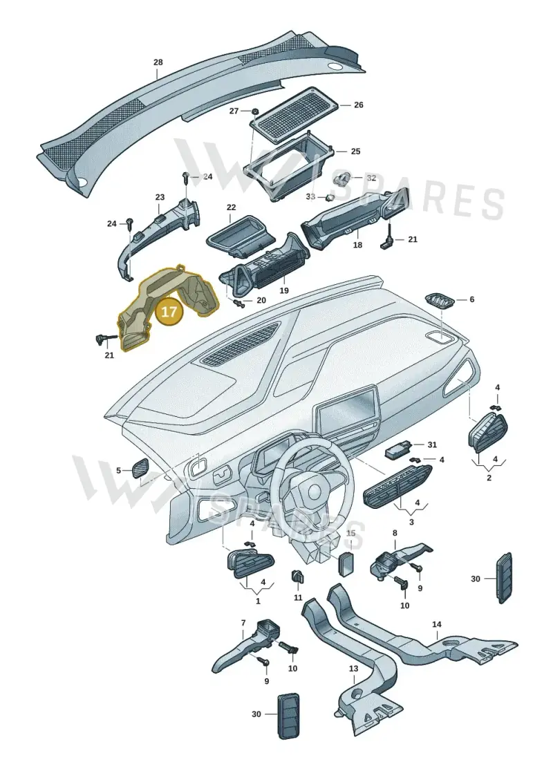 10H819633A — SEAT CUPRA Born (2021-) diagram 10a819300, position 17
